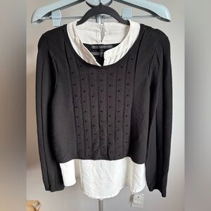 White House Black Market Monochrome Knit Top
